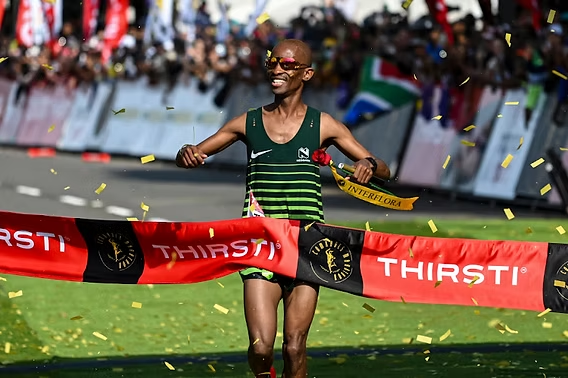 Tete Dijana winning Comrades Marathon